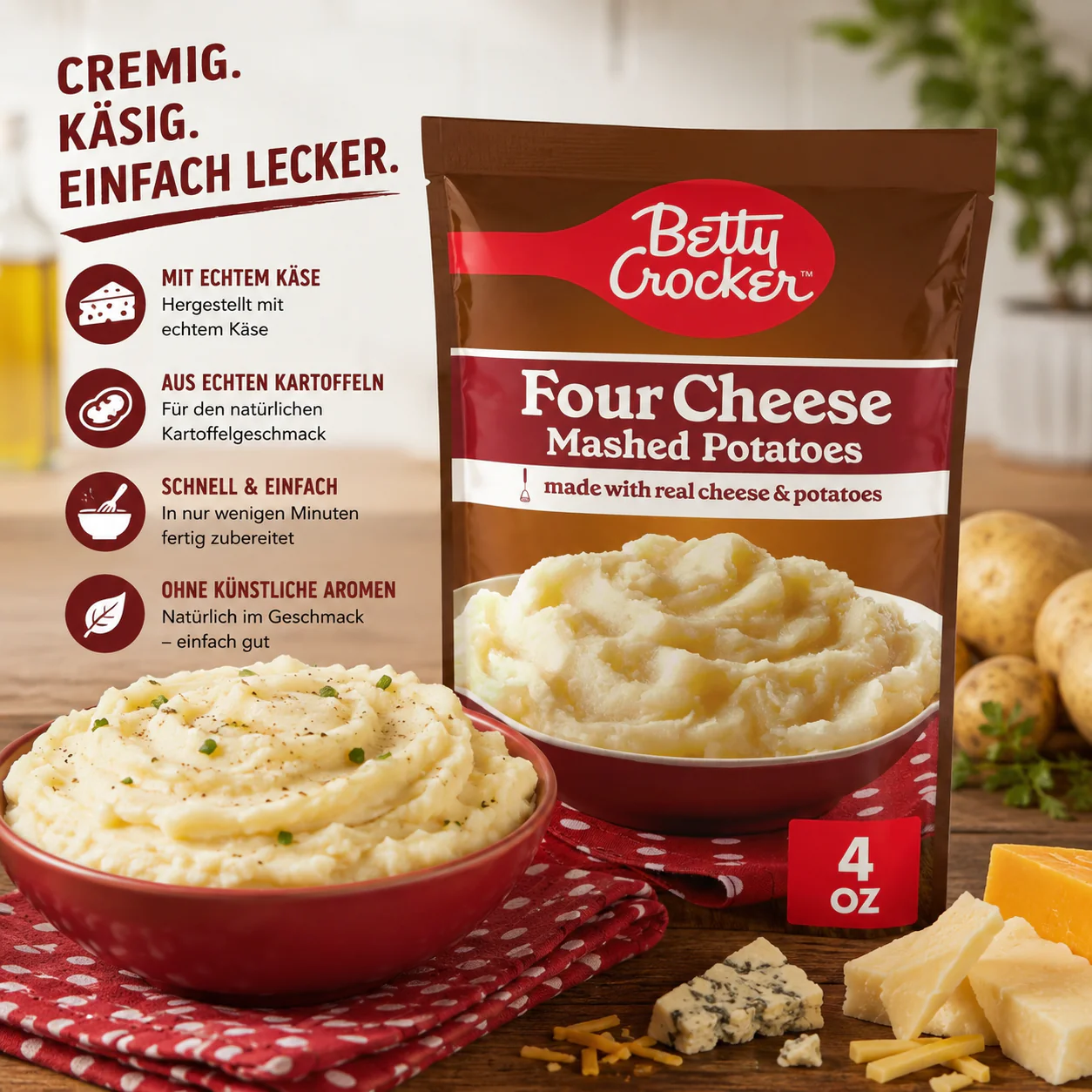 Betty Crocker - Mashed Potatoes "Four Cheese" (113 g) - Image 2