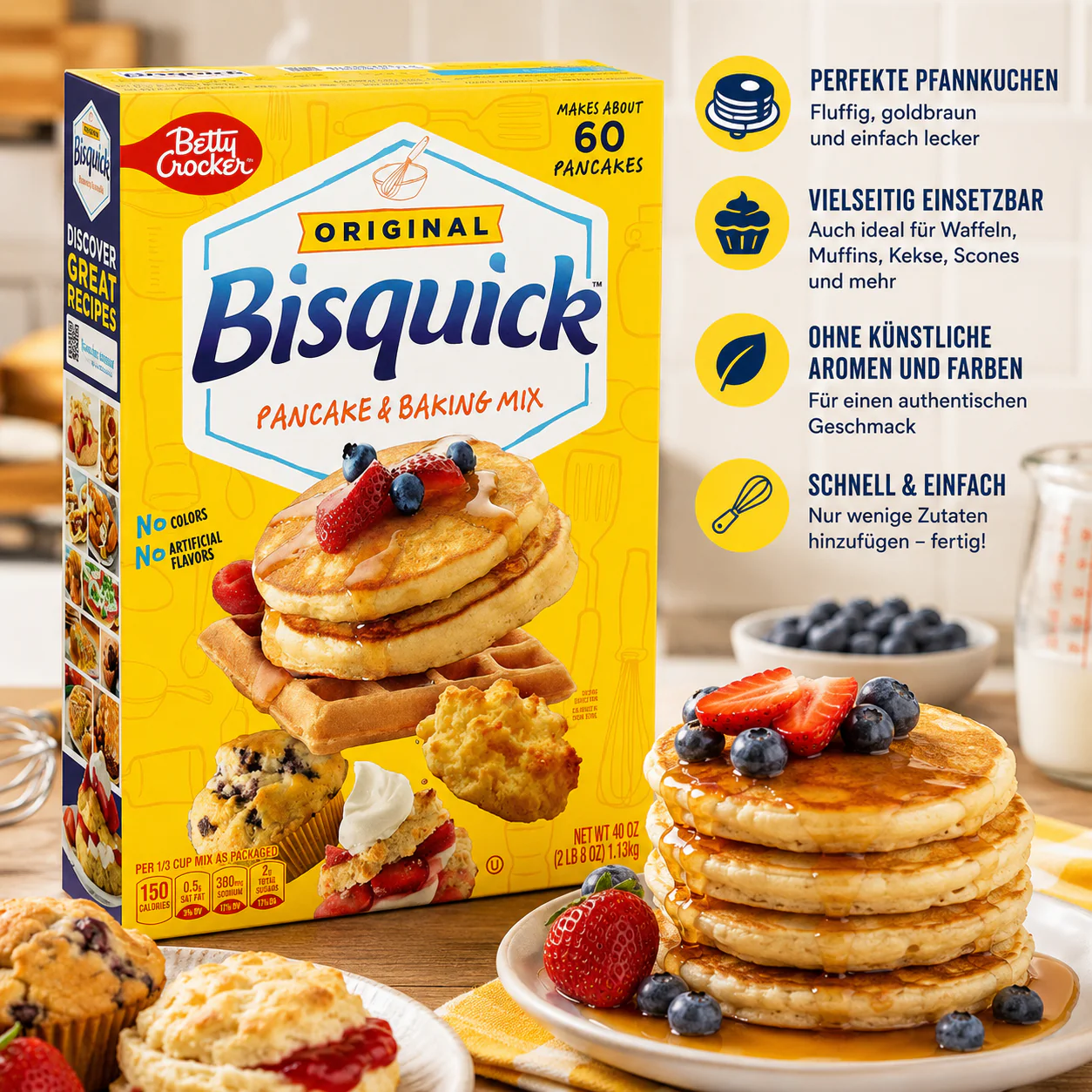 Betty Crocker - Pancake & Bisquick Baking Mix "Original" (1,13 kg) - Image 2