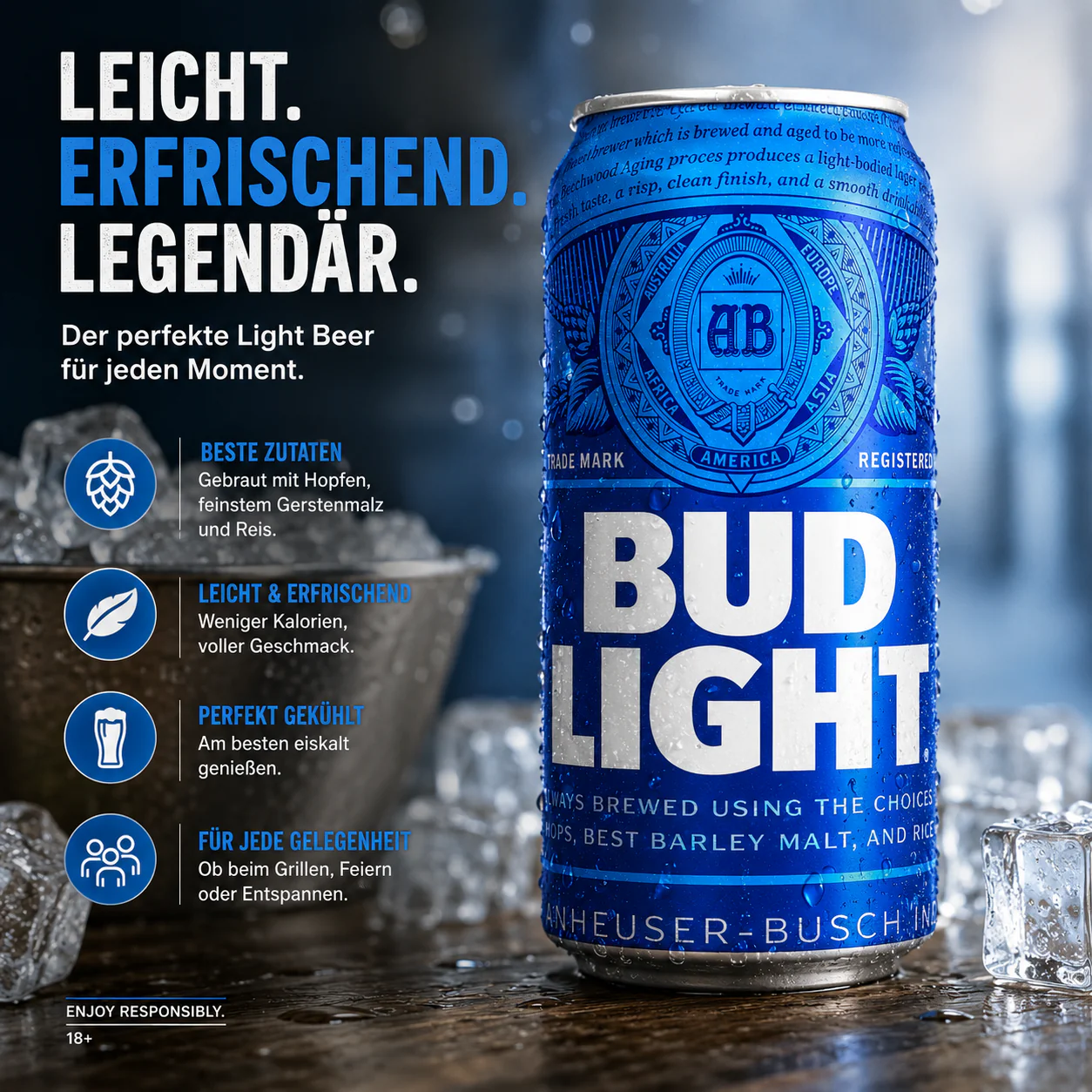 BUD LIGHT - Beer (355 ml) - Image 2