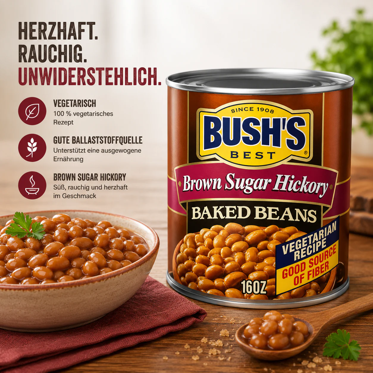 Bush's Best - Baked Beans "Brown Sugar Hickory" (454 g) - Image 2