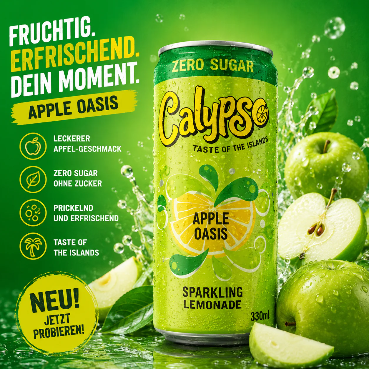 Calypso - Sparkling "Apple Oasis Lemonade" ZERO SUGAR (330 ml) - Image 2