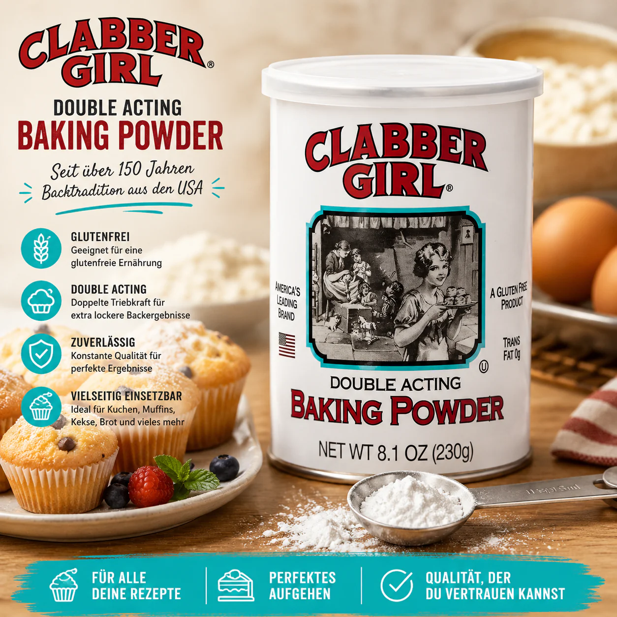Clabber Girl - Baking Powder "Double Acting" (230 g) - Image 2