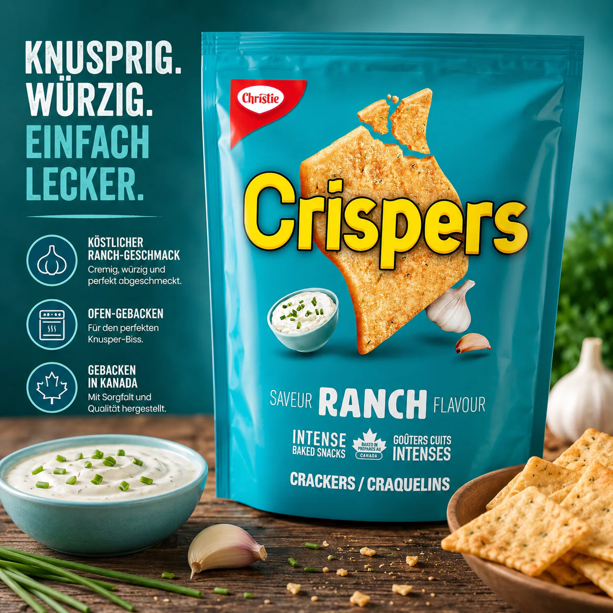 Crispers - Baked Snacks "Ranch" (145 g) - Image 2