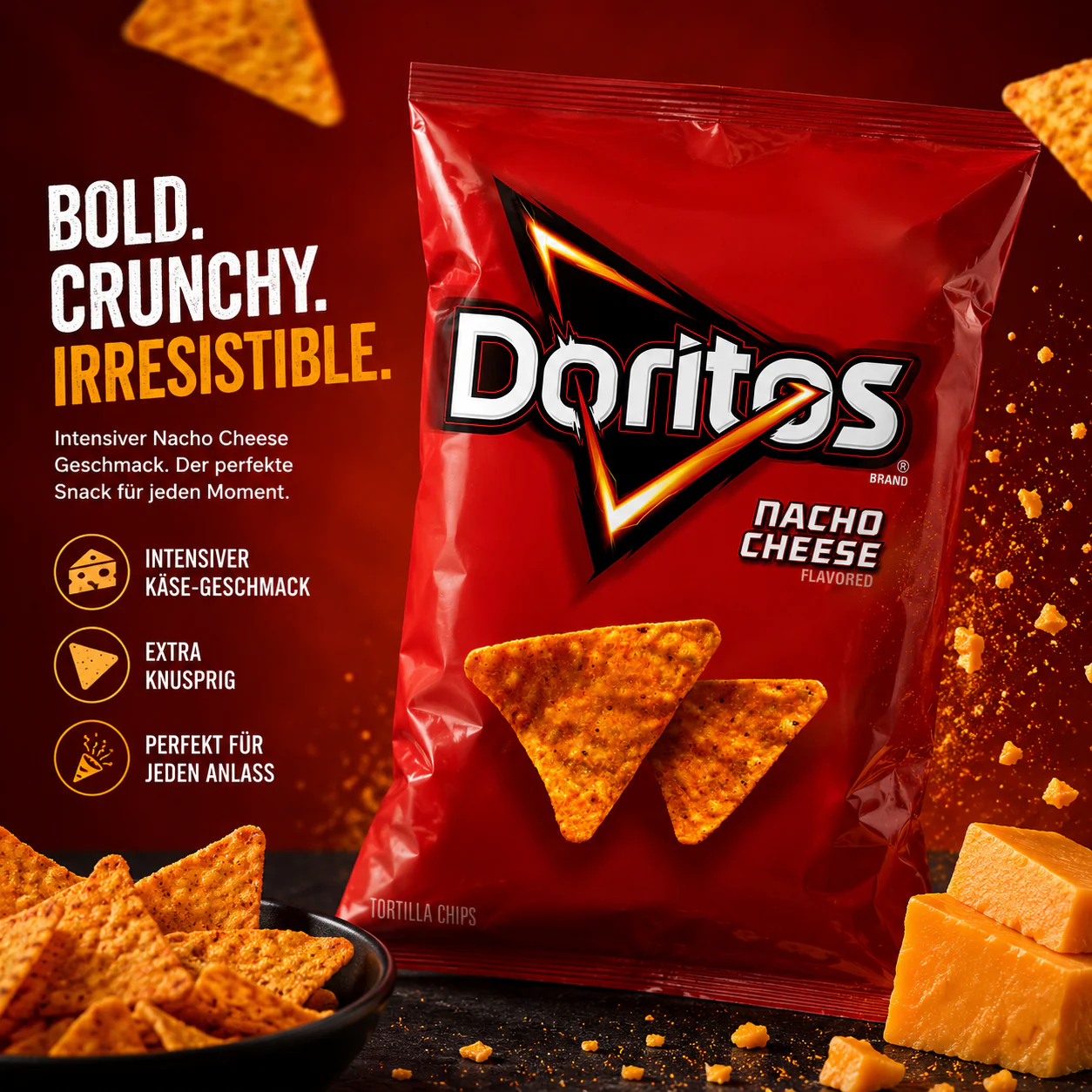 Doritos - Flavored Tortilla Chips "Nacho Cheese" (198,4 g) - Image 2