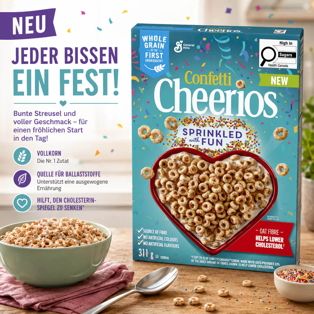 General Mills - Cereal "Cheerios Confetti" (311 g) - Image 2