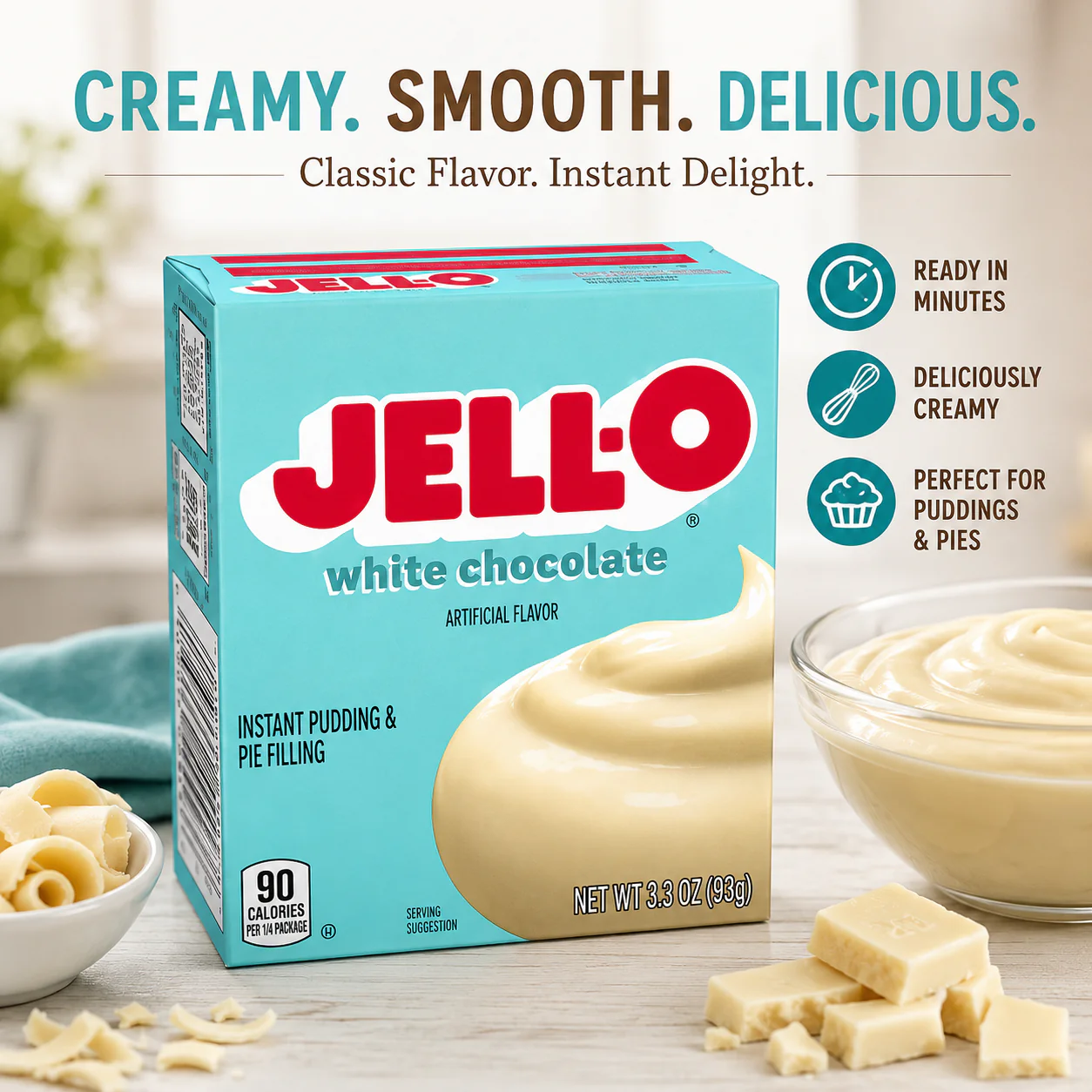 JELL-O - Instant Pudding "white chocolate" (93,3 g) - Image 2