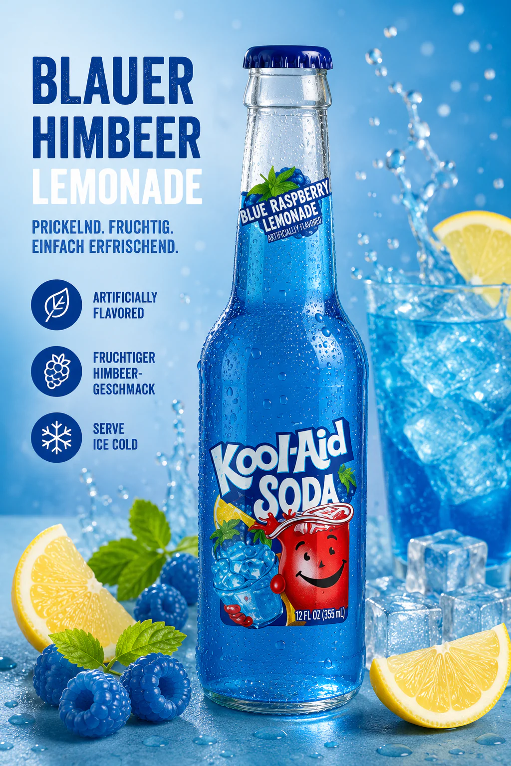 Kool-Aid - Soda "Blue Raspberry Lemonade" (355 ml) - Image 2