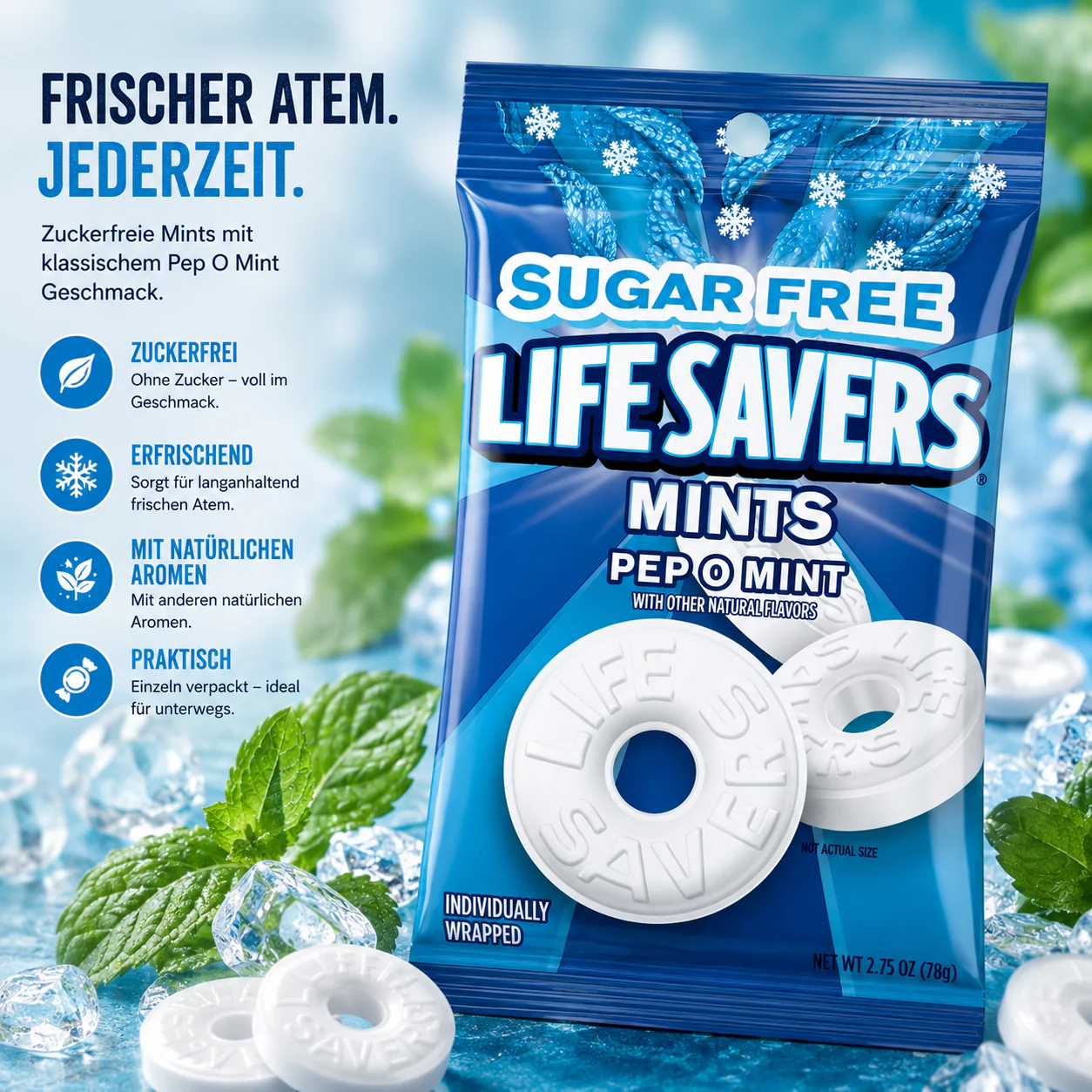 LifeSavers SUGAR FREE - Mints "Pep-o-Mint" (78 g) - Image 2