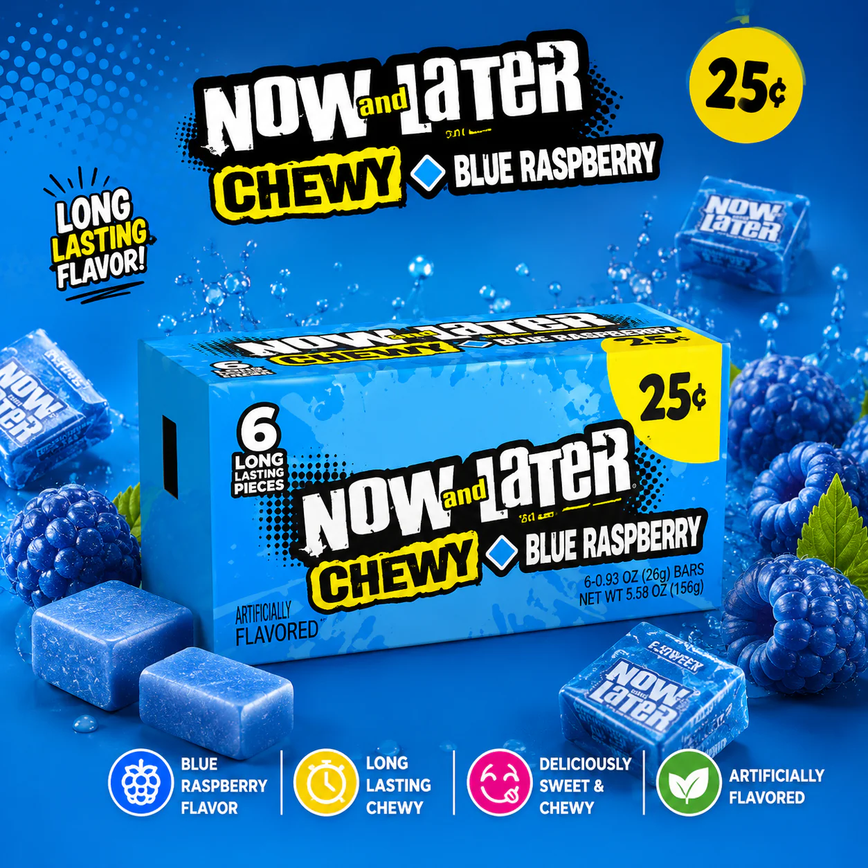 Now and Later - the long lasting chew - "Blue Raspberry" (26 g) - Image 2
