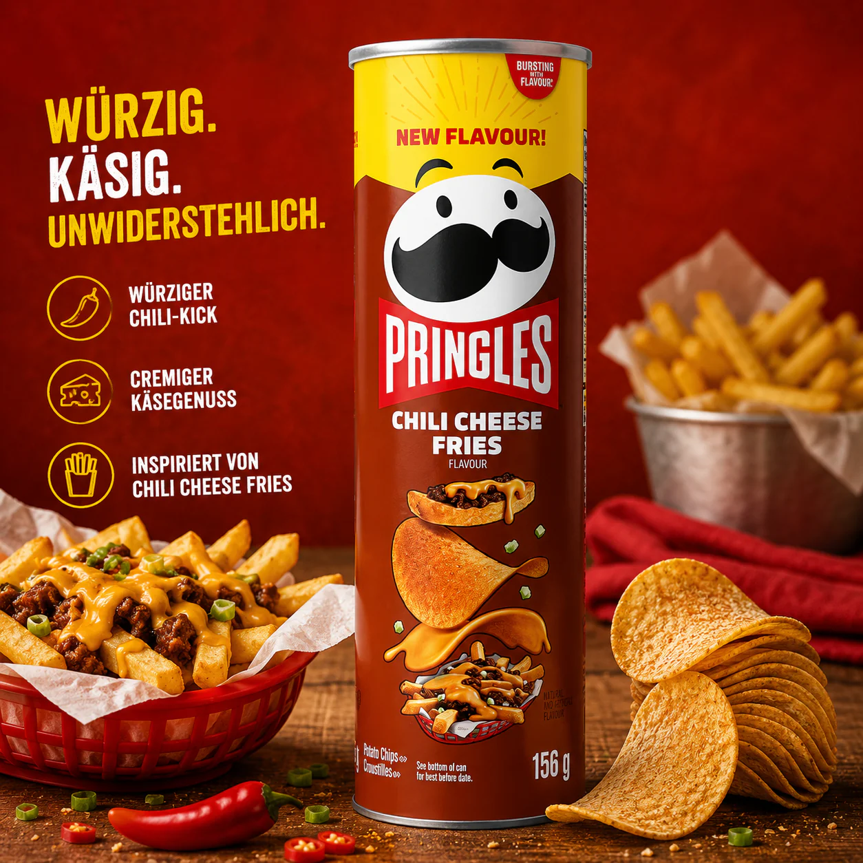 Pringles - Chips "Chili Cheese Fries" (158 g) - Image 2