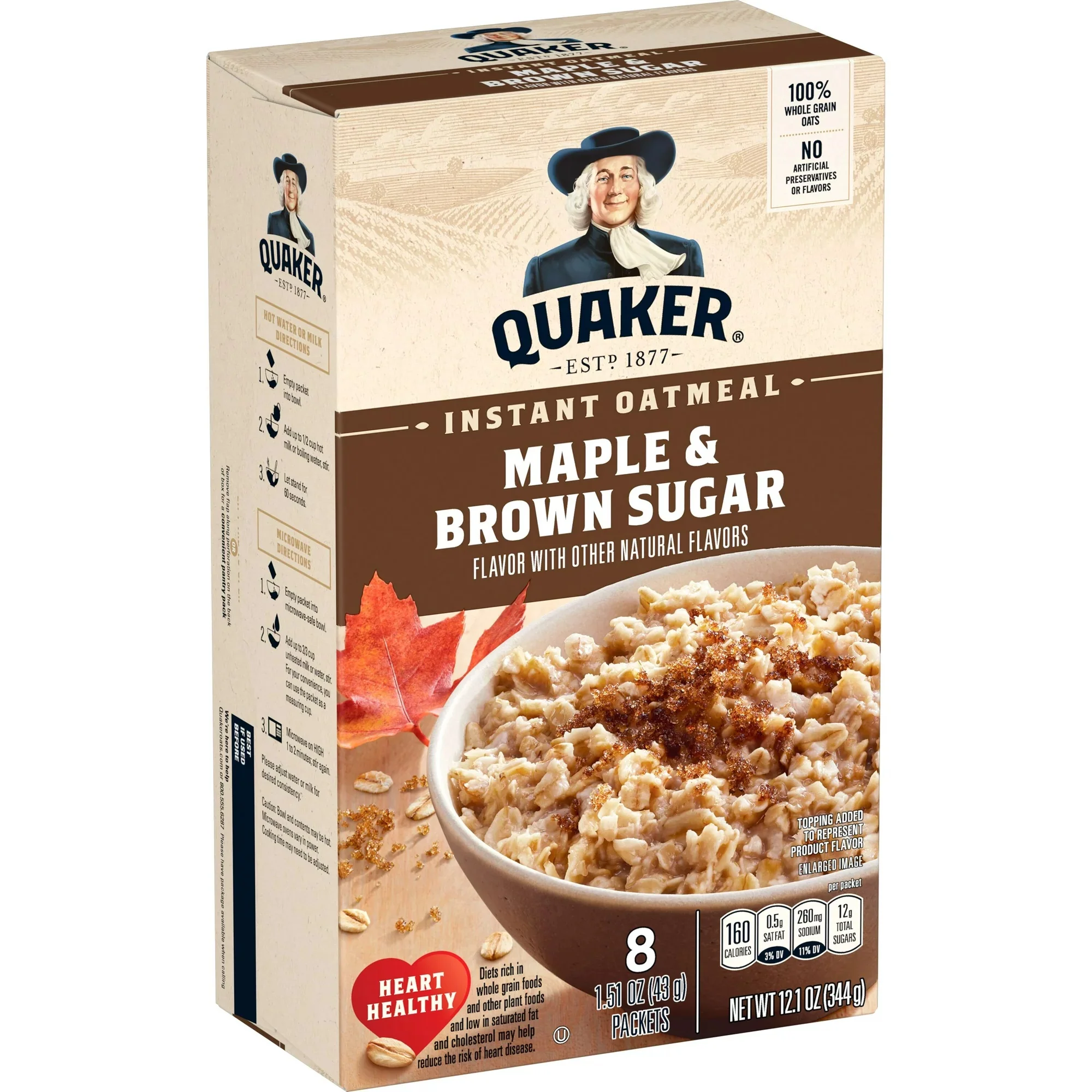 QUAKER - Instant Oatmeal "Maple & Brown Sugar" (344 g)