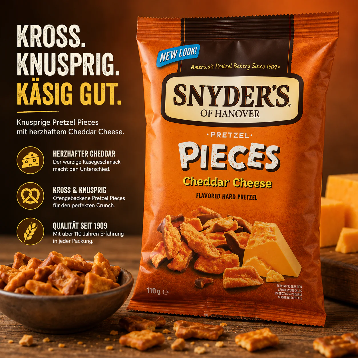 Snyder's - Pretzel Pieces "Cheddar Cheese" (110 g) - Image 2