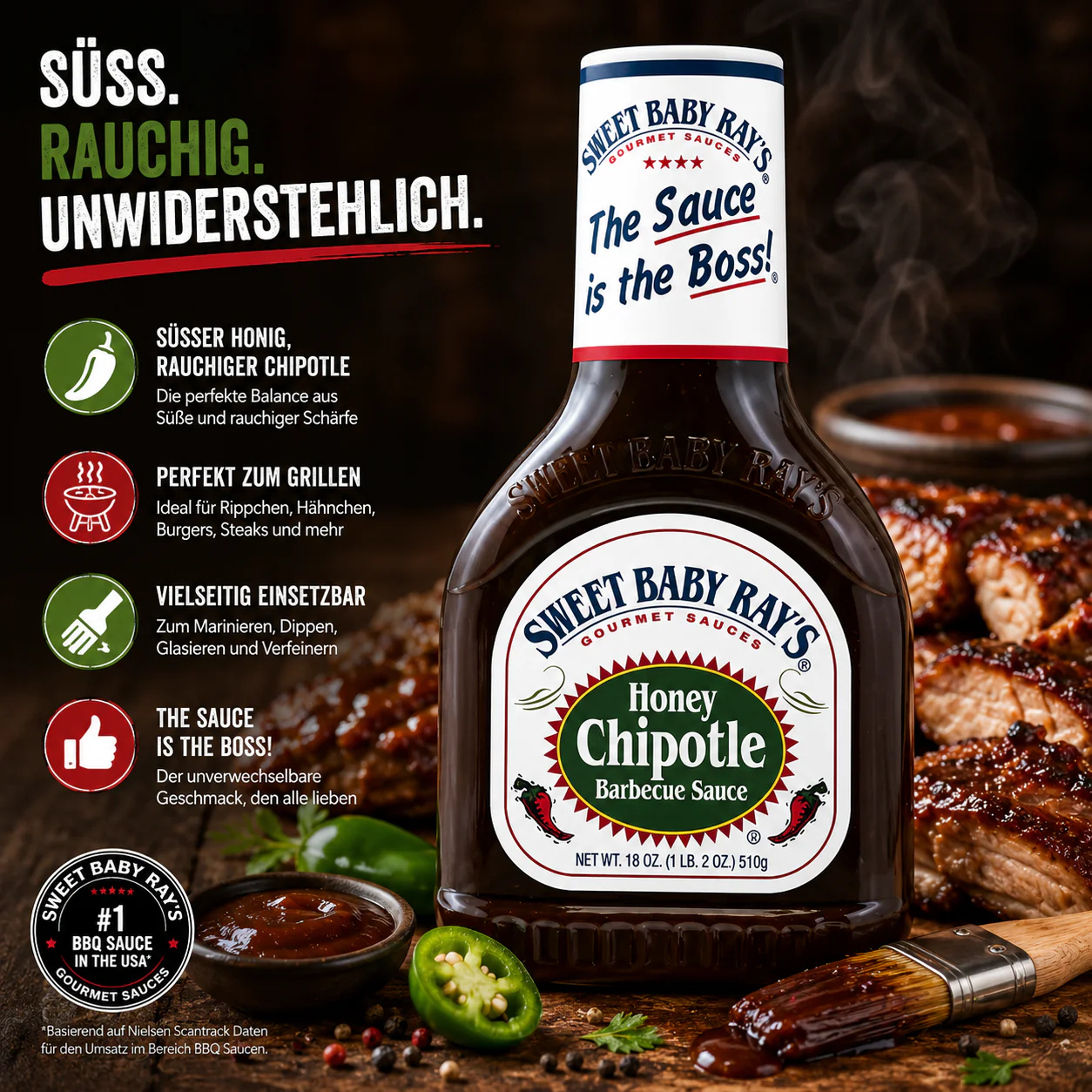 Sweet Baby Ray's - Barbecue Sauce "Honey Chipotle" (510 g) - Image 2