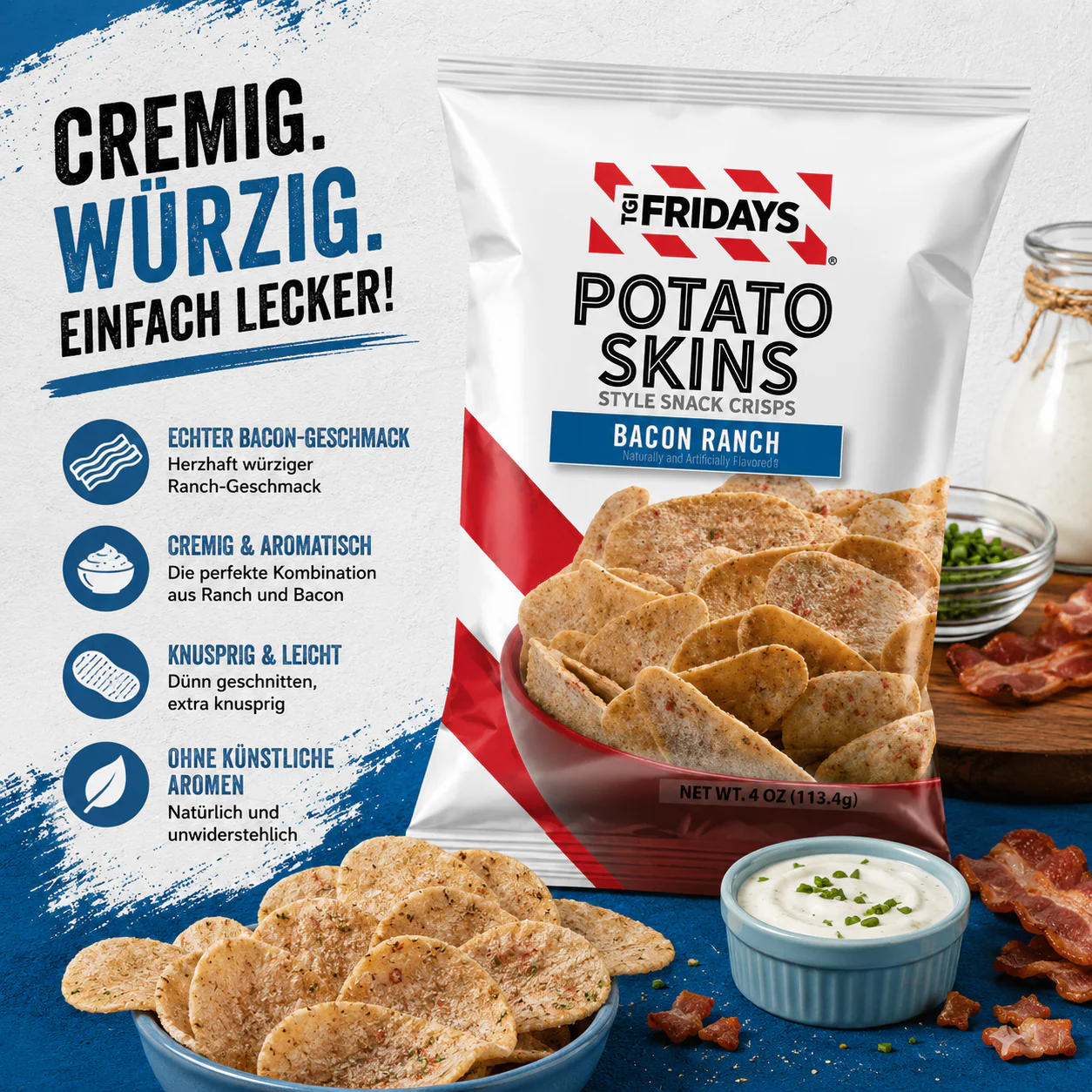 TGI Fridays - Potato Skins "Bacon Ranch" (113,4 g) - Image 2