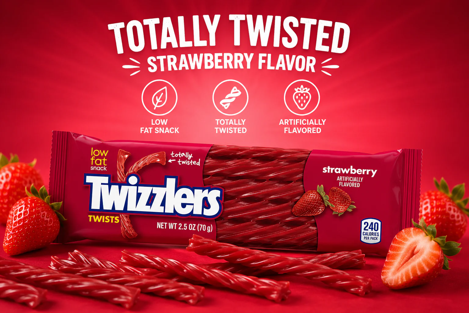 Twizzlers - Twists "Strawberry" (70 g) - Image 2